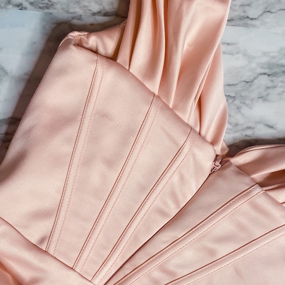 House of CB Dresses House Of Cb Coraline Blush Satin Corset Dress